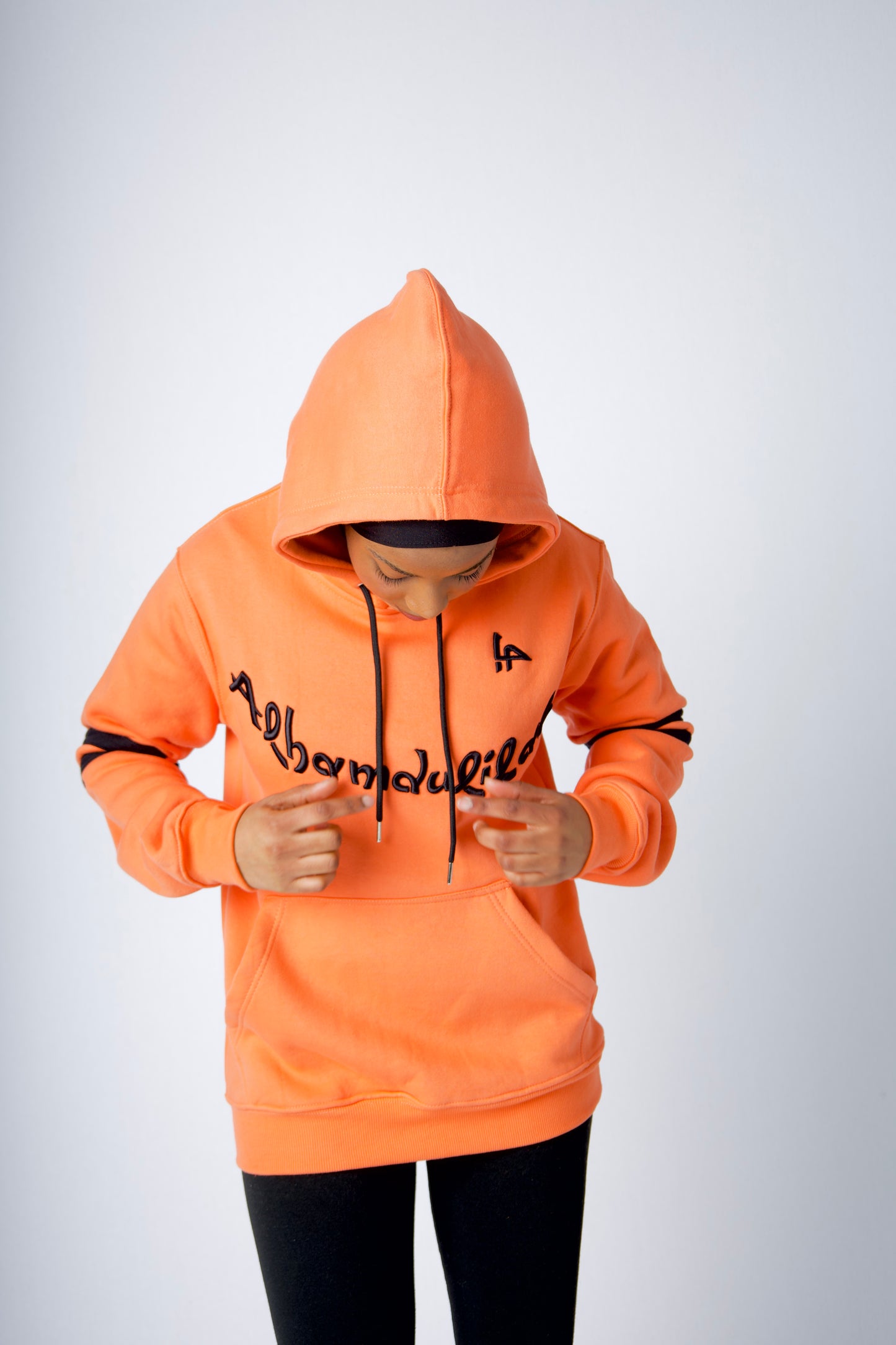 Alhamdulilah Signature Hoodie — Sunset Orange